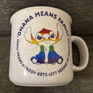 Disney Lilo and Stitch Rainbow Ombre Ohana Means Family Ceramic Coffee Tea Mug